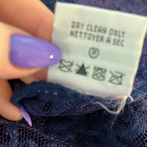 Yoana  Baraschi Blue Lace Dress Sheath Arabesque Short Sleeves Size 4 - Picture 11 of 11